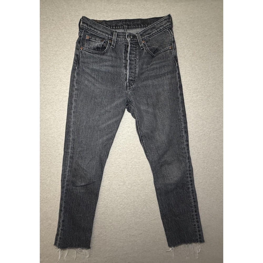 Levi's XX 501 skinny distressed black jeans. size 25. check measurements.